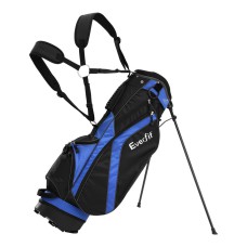 Everfit 6-Way Divider Golf Bag Stand, Insulated Beverage Pocket, Dual Straps, Polyester, 37x26x89.5cm, Black/Blue