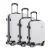 Wanderlite 3-Piece Luggage Trolley Set, ABS Hard Shell, Sizes 28" 24" 20", White, TSA Locks, Lightweight Spinner Wheels