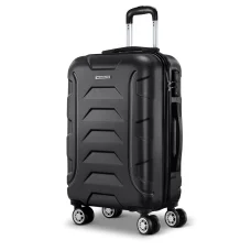 Wanderlite Luggage Trolley, ABS Hard Case, 20" Black, Lightweight 55cm Suitcase with TSA Lock & 360° Spinner Wheels