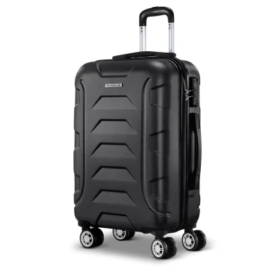 Wanderlite Luggage Trolley, ABS Hard Case, 20" Black, Lightweight 55cm Suitcase with TSA Lock & 360° Spinner Wheels