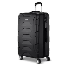 Wanderlite Luggage Trolley Set, ABS Hard Case, 28" Black, Lightweight, TSA Lock, 360° Wheels, 100L Capacity