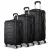 Wanderlite 3pc Luggage Trolley Set, ABS Hard Case, 20"/24"/28", Black, Lightweight, TSA Locks, Smooth Spinner Wheels