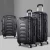 Wanderlite 3pc Luggage Trolley Set, ABS Hard Case, 20"/24"/28", Black, Lightweight, TSA Locks, Smooth Spinner Wheels