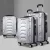 Wanderlite 3pc Luggage Trolley Set, ABS Hard Shell, Silver, 20/24/28", Lightweight, TSA Locks, 360° Spinner Wheels