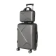 Wanderlite Luggage Set, ABS Hard Shell, 12" & 20" Trolley, Dark Grey, Lightweight, TSA Lock, 360° Wheels