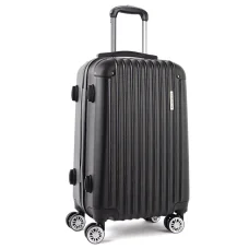 Wanderlite Luggage Trolley Travel Set, ABS Hard Case, 28" Black, Lightweight, TSA Lock, Smooth 360° Dual Wheels