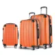 Wanderlite 3pc Luggage Trolley Set, ABS Hard Case, 20"/24"/28", Orange, Lightweight, TSA Lock, Dual Spinner Wheels