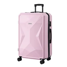 Wanderlite 28" Pink Hardshell Luggage Trolley – Lightweight ABS, 360° Spinner Wheels, TSA Lock, 100L Capacity