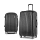 Wanderlite 2pcs Luggage Trolley Set, ABS Hard Case, 20" & 28", Black, Lightweight, TSA Lock, 360° Spinner Wheels