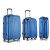 Wanderlite Luggage Set 3pc ABS Hard Shell 20" 24" 28" Blue | Lightweight, Secure, 360° Spinner Wheels, Travel-Ready