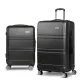 Wanderlite 2pc Luggage Trolley Set, ABS Hard Case, 20" & 28", Black, Lightweight, TSA Lock, Smooth Dual Wheels