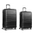 Wanderlite 2pc Luggage Trolley Set, ABS Hard Case, 20" & 28", Black, Lightweight, TSA Lock, Smooth Dual Wheels
