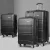 Wanderlite 3pc Luggage Trolley Set, ABS Hard Case, Black, 20"/24"/28", Lightweight, TSA Lock, 360° Wheels, Durable