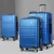 Wanderlite 3pc Luggage Trolley Set, ABS Hard Case, 20" 24" 28", Lightweight Blue, TSA Lock, 360° Spinner Wheels