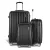 Wanderlite 10-pc Travel Set: 20-24-28" Black Luggage with TSA Locks, Hard Shell, & 6 Organisers - Lightweight & Durable