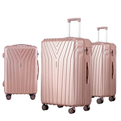Wanderlite 3pc Luggage Trolley Set, ABS Hard Shell, 20" 24" 28", Pink, TSA Locks, Lightweight Travel Suitcase Wanderlite 3pc Luggage Trolley Set, ABS Hard Shell, 20" 24" 28", Pink, TSA Locks, Lightweight Travel Suitcase