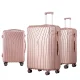 Wanderlite 3pc Luggage Trolley Set, ABS Hard Shell, 20" 24" 28", Pink, TSA Locks, Lightweight Travel Suitcase
