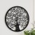 Artiss 60cm Metal Wall Art Hanging Sculpture, Round Tree of Life Leaf Design, Black Home Decor, Easy Mount