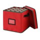 Jingle Jollys Christmas Baubles Storage Box with 64 Dividers, Oxford Fabric, 30x30x30cm, Dust-Proof, Red