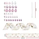 Jingle Jollys 34pc Christmas Decor Set: 20M Ribbon & 33 Shatterproof Ornaments in Pink, White, Gold for Festive Elegance