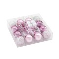 Jingle Jollys 33pcs Pink Christmas Tree Decorations Set, Shatterproof Baubles Ornaments, PVC, Festive Décor