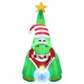 Jingle Jollys 1.86m Christmas Inflatable Dinosaur with LED Lights, 190T Polyester, Outdoor Decor, Easy Deflate