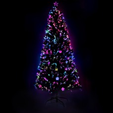 Jingle Jollys 1.8m Optic Fibre LED Christmas Tree - Multi-Colour Lights, PVC Tips, Metal Frame, 6ft Tall - Easy Setup Jingle Jollys 1.8m Optic Fibre LED Christmas Tree - Multi-Colour Lights, PVC Tips, Metal Frame, 6ft Tall - Easy Setup