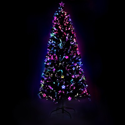 Jingle Jollys 1.8m Optic Fibre LED Christmas Tree - Multi-Colour Lights, PVC Tips, Metal Frame, 6ft Tall - Easy Setup Jingle Jollys 1.8m Optic Fibre LED Christmas Tree - Multi-Colour Lights, PVC Tips, Metal Frame, 6ft Tall - Easy Setup