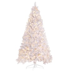 Jingle Jollys 2.1m White Christmas Tree with 500 LED Lights, 1260 PVC Tips, Metal Stand, Easy Assembly, 7FT Xmas Decor Jingle Jollys 2.1m White Christmas Tree with 500 LED Lights, 1260 PVC Tips, Metal Stand, Easy Assembly, 7FT Xmas Decor