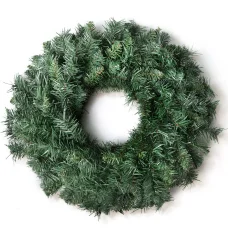 Jingle Jollys 60cm Green Christmas Wreath Garland - Lush PVC Foliage for Indoor/Outdoor Xmas and Wedding Decor
