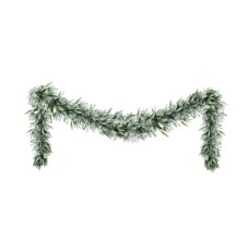 Jingle Jollys 3M Pre-lit Christmas Garland with 100 Warm LED Lights, Snow Frosted PE PVC Tips, Indoor Outdoor Decor