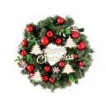 Jingle Jollys 40CM Christmas Wreath with Ornaments, Candy Baubles, PVC PE Tips, Indoor Outdoor Xmas Garland Decor