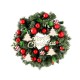 Jingle Jollys 40CM Christmas Wreath with Ornaments, Candy Baubles, PVC PE Tips, Indoor Outdoor Xmas Garland Decor