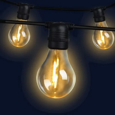 41m LED Festoon String Lights, Waterproof Outdoor/Indoor, 40 Bulbs, Low Voltage, Warm Glow for Events 41m LED Festoon String Lights, Waterproof Outdoor/Indoor, 40 Bulbs, Low Voltage, Warm Glow for Events