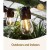 41m Solar Festoon Lights Outdoor LED String Lights, 40 Warm White S14 Bulbs, 4 Modes, USB Rechargeable, Waterproof