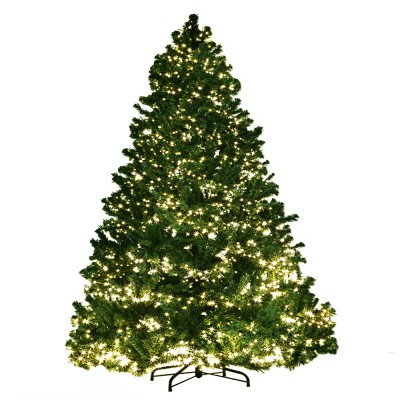Jingle Jollys 2.4M Pre-Lit Christmas Tree, 3190 LED Lights, 8 Light Modes, Lifelike PVC Tips, Metal Stand, Easy