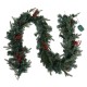 Jingle Jollys 2.4m Christmas Garland with 40 Warm LED Lights, Red Berries, Pinecones, PVC/PE, Indoor Outdoor Decor