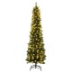Jingle Jollys 1.8m Pre-Lit Christmas Tree with 200 Warm LED Lights, Lifelike PVC Tips, Sturdy Metal Stand, Green