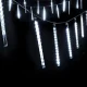 Jingle Jollys 12M Icicle Christmas Lights - 960 LED Meteor Shower, Cold White, Weatherproof, Low Voltage, 40 Drops