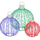 Jingle Jollys 320 LED Christmas Fairy Lights Ball Set, 3pcs, Outdoor Indoor, Steel Frame, Warm White, 5m Lead