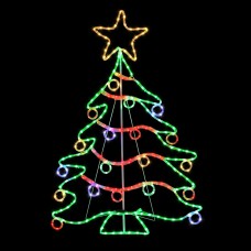 Jingle Jollys 1.18M Multi-Coloured 288 LED Rope Light Motif Outdoor Christmas Decoration, Waterproof, Steel Frame