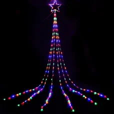 Jingle Jollys 320 LED 5M Solar String Fairy Lights - Multi-Colour, 6 Cascading Strands, Indoor/Outdoor, Weather Resistant
