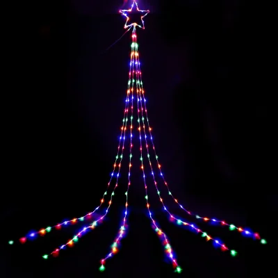 Jingle Jollys 320 LED 5M Solar String Fairy Lights - Multi-Colour, 6 Cascading Strands, Indoor/Outdoor, Weather Resistant