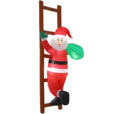 Jingle Jollys 2.45M Christmas Inflatable Santa Climbing Ladder with LED Lights, 190T Polyester, Indoor Outdoor Decor