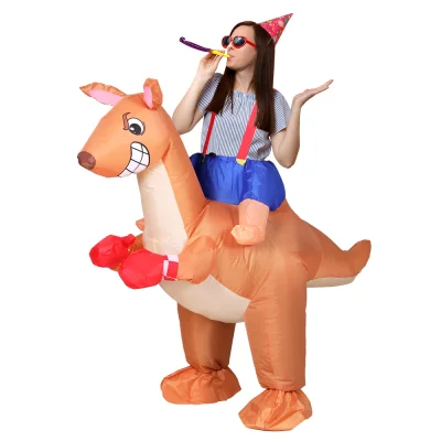 Inflatable Kangaroo Costume for Adults - 1.22m, Water-Resistant Polyester, USB Fan, Easy Storage & Maintenance