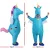 Adult Inflatable Unicorn Costume - 2.2m Blue Polyester Suit with Fan System for Halloween & Cosplay Fun