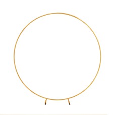 2M Round Metal Backdrop Stand for Weddings, Parties, Flower or Balloon Display, Gold or White, Easy Setup, Stable Frame