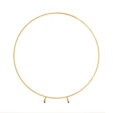 2M Round Metal Backdrop Stand for Weddings, Parties, Flower or Balloon Display, Gold or White, Easy Setup, Stable Frame