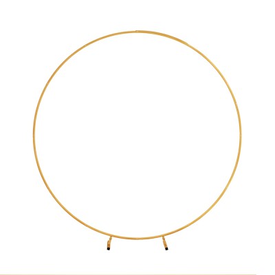 2M Round Metal Backdrop Stand for Weddings, Parties, Flower or Balloon Display, Gold or White, Easy Setup, Stable Frame