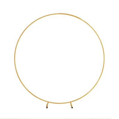 2M Round Metal Backdrop Stand for Weddings, Parties, Flower or Balloon Display, Gold or White, Easy Setup, Stable Frame